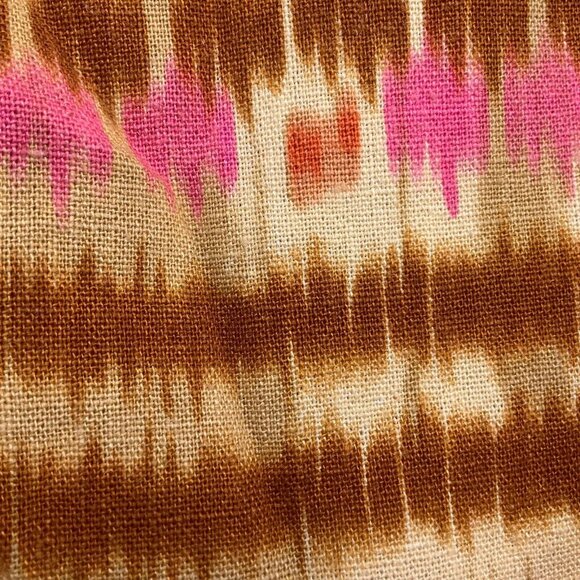 Tahari ASL Dress Women 8 Orange‎ Brown Sheath Short Boho Aztec Boho Gypsy Linen - Picture 4 of 11